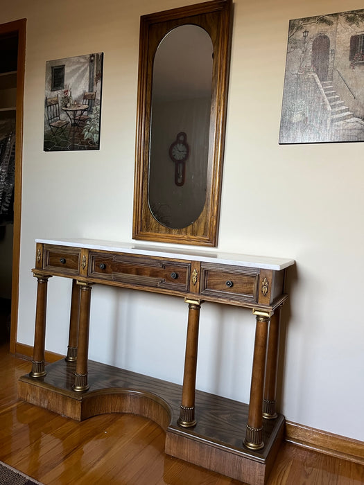 Marble Oak Side Table