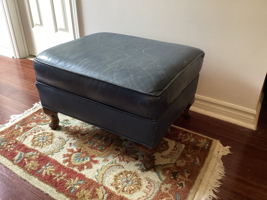 Vintage Leather Ottoman Set