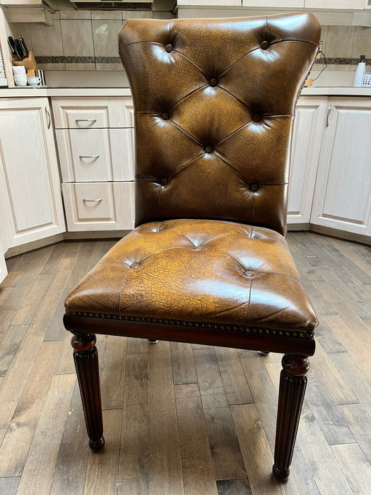 Tufted Leather Dinner Chairs