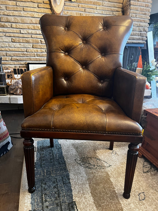 Tufted Leather Dinner Chairs