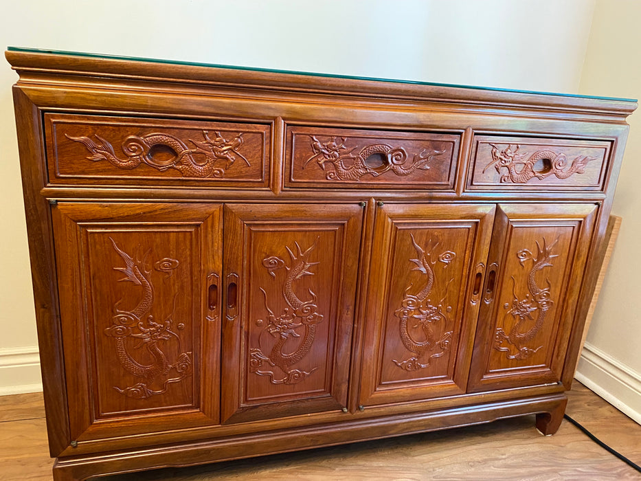 Dragon Carved Rosewood Sideboard