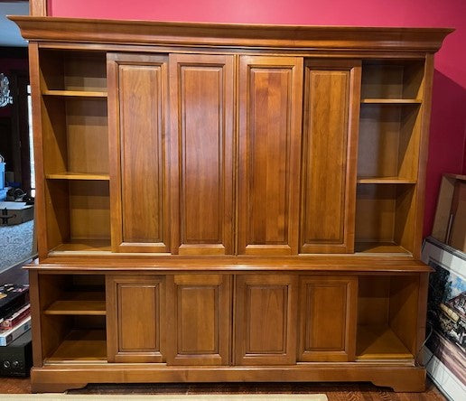 Honey Maple Sliding Wall Unit