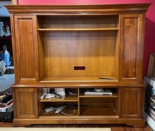 Honey Maple Sliding Wall Unit